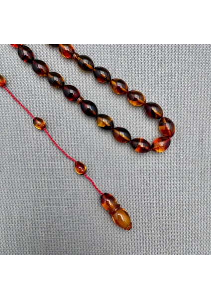 Usta Işçilikli Sarı Kırmızı Renk Geçili Hareli Sıkma Kehribar Tespih fırsatları