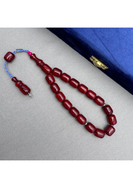 Zeyzun Usta Işçilikli Osmanlı Benzetme Vişne Bordo Hareli Kapsül Kesim Maskot Efe Boy Tespih