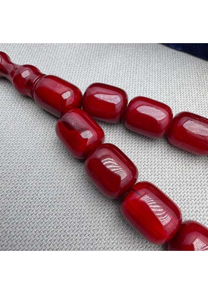 Zeyzun Usta Işçilikli Osmanlı Benzetme Vişne Bordo Hareli Kapsül Kesim Maskot Efe Boy Tespih