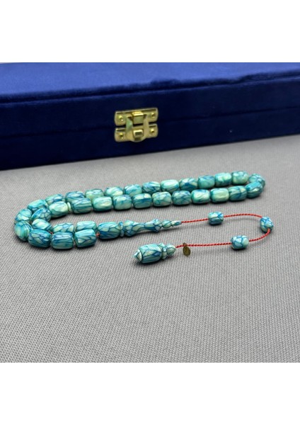 Dalgıç Usta Işçilikli Özel Seri Fransız Turkuaz Galalith ( Galanit ) Tespih modelleri