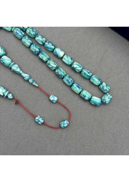 Dalgıç Usta Işçilikli Özel Seri Fransız Turkuaz Galalith ( Galanit ) Tespih indirimleri