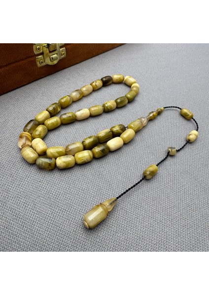 Halil Demirkol Usta Işçilikli Sütlü Kahve Yoğun Hareli Sıkma Kehribar Tespih