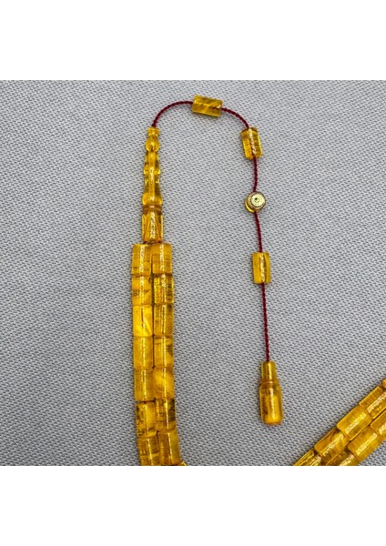 Erkan Çubukçu Usta Işçilikli Sarı Hareli Kesme Sıkma Kehribar Tespih modelleri