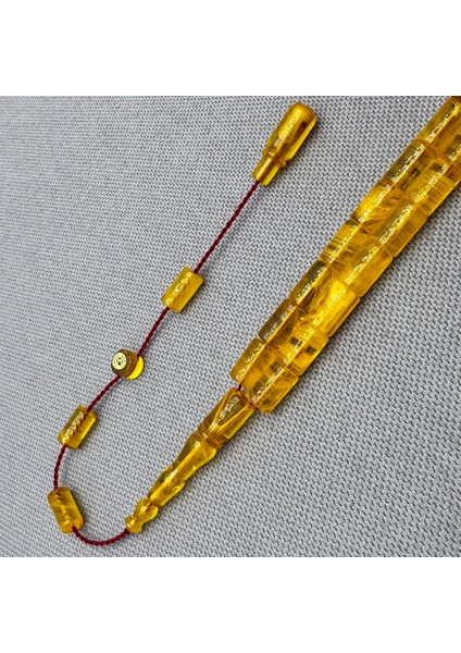 Erkan Çubukçu Usta Işçilikli Sarı Hareli Kesme Sıkma Kehribar Tespih fırsatları