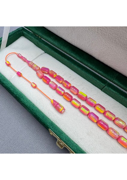 Usta Işçilikli Pembe Yoğun Hareli Orjinal Opal Tespih fiyatları