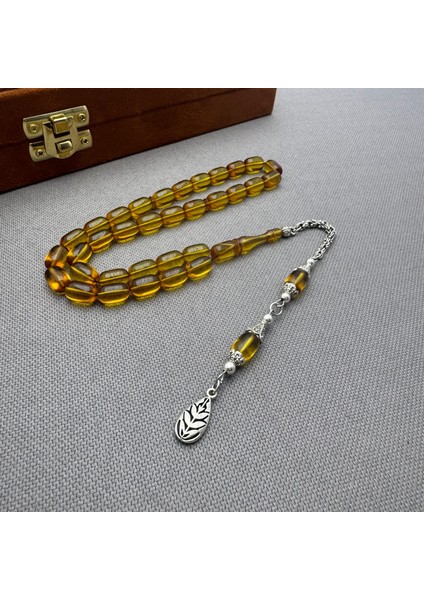 Alpaka Püsküllü Bal Rengi Özel Döküm Kapsül Kesim Sıkma Kehribar Tespih fırsatları