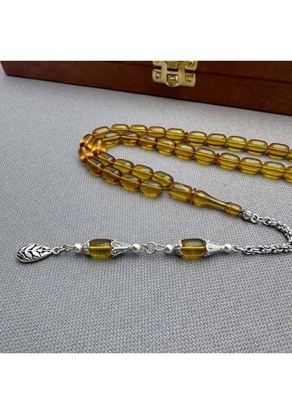 Alpaka Püsküllü Bal Rengi Özel Döküm Kapsül Kesim Sıkma Kehribar Tespih indirimleri