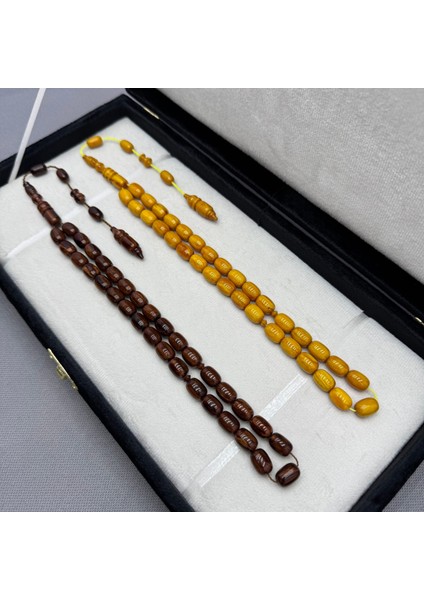 Özel Kutusunda Usta Işçilikli Sıkma Kehribar Hediyelik Tespih Set modelleri