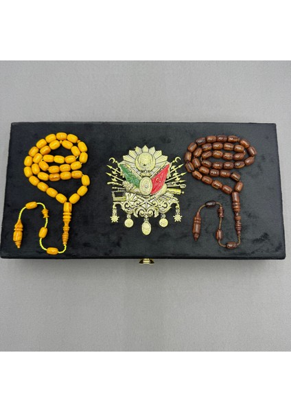 Özel Kutusunda Usta Işçilikli Sıkma Kehribar Hediyelik Tespih Set