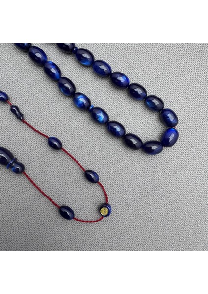 Usta Işçilikli Sistem Dizayn Okyanus Mavi Simli Hareli Hamur Sıkma Kehribar Tespih modelleri