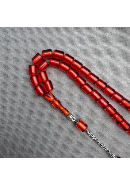 Alpaka Püsküllü Kırmızı Mısır Kapsül Kesim Kırmızı Sıkma Kehribar Tespih indirimleri