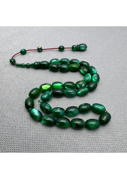 Hikmet Al Said Usta Işçilikli Simli Sıkma Kehribar Tespih