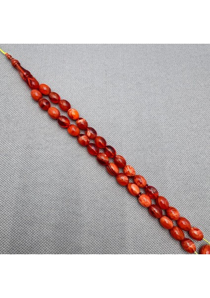 Ahmet Eryılmaz Usta Işçilikli Mercan Renkli Yoğun Hareli Sıkma Kehribar Tespih indirimleri