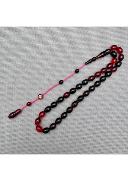 Hikmet Al Said Usta Işçilikli Yoğun Hareli Kırmızı Sıkma Kehribar Tespih modelleri