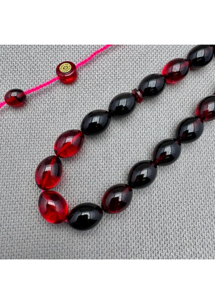 Hikmet Al Said Usta Işçilikli Yoğun Hareli Kırmızı Sıkma Kehribar Tespih fırsatları