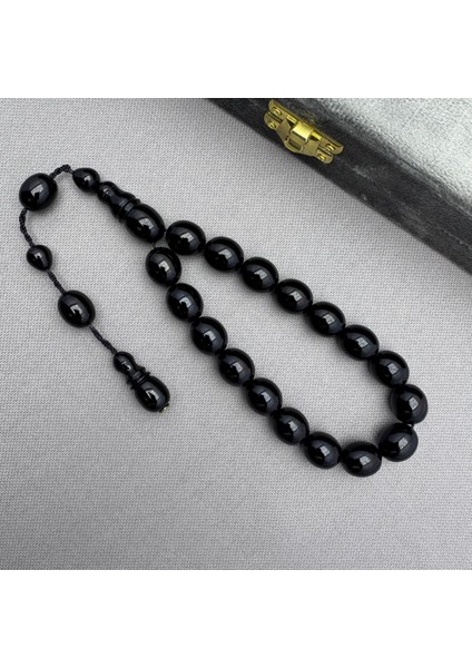 Enes Abdo Usta Işçilikli Bordo Siyah Maskot Efe Sıkma Kehribar Tespih