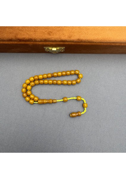 Sistem Dizayn Mısır Tane Kesim Bilek Boy Sarı Sıkma Kehribar Tespih