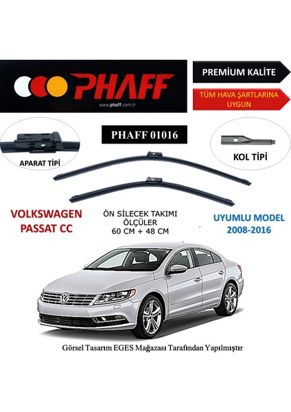 Volkswagen Passat cc (2011-2016) Ön Silecek Süpürgesi 600MM + 480MM