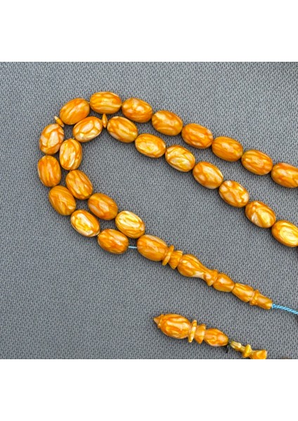 Dalgıç Usta Işçilikli Özel Seri Fransız Turuncu Galalith ( Galanit ) Tespih fiyatları