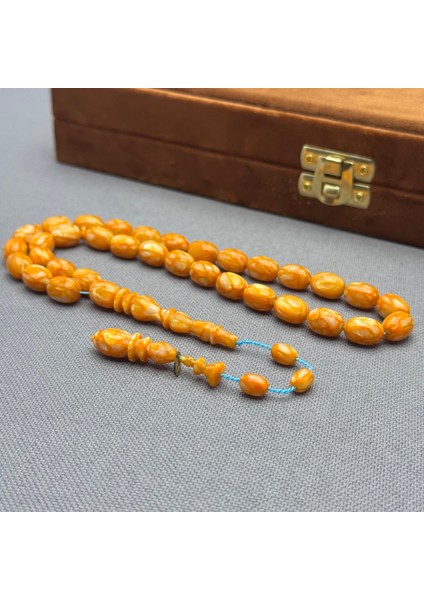 Dalgıç Usta Işçilikli Özel Seri Fransız Turuncu Galalith ( Galanit ) Tespih modelleri