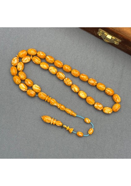 Dalgıç Usta Işçilikli Özel Seri Fransız Turuncu Galalith ( Galanit ) Tespih indirimleri