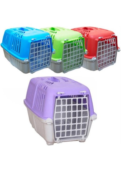Renkli Kedi Köpek Taşıma Kabı, 45X32X30 Cm, Tr Menşei, Plastik Tasarım