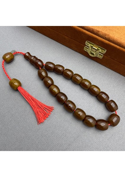 Oktay Sönmez Usta Işçilikli Kahverengi Dik Damar Hareli Maskot Efe Tespih