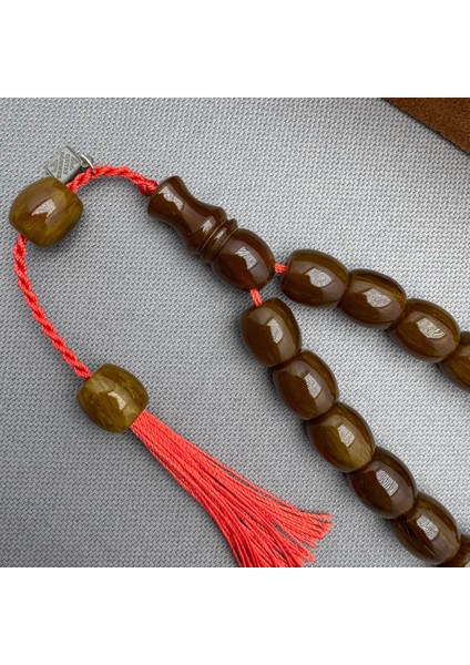 Oktay Sönmez Usta Işçilikli Kahverengi Dik Damar Hareli Maskot Efe Tespih fiyatları