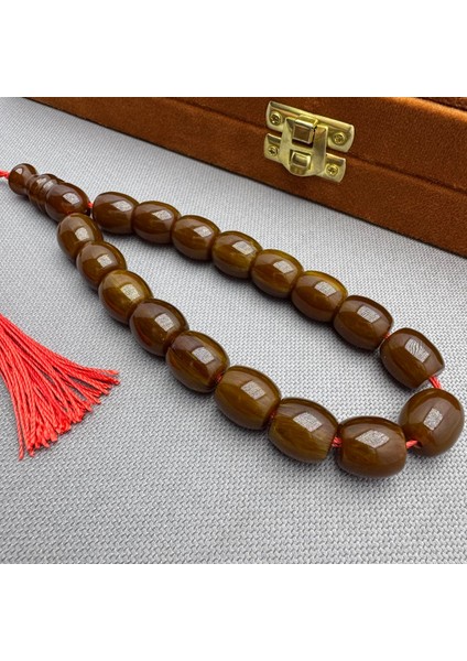 Oktay Sönmez Usta Işçilikli Kahverengi Dik Damar Hareli Maskot Efe Tespih modelleri