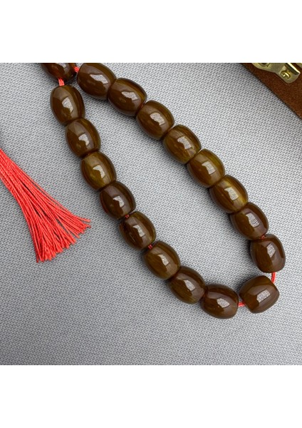 Oktay Sönmez Usta Işçilikli Kahverengi Dik Damar Hareli Maskot Efe Tespih indirimleri