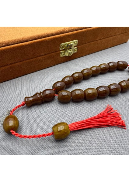 Oktay Sönmez Usta Işçilikli Kahverengi Dik Damar Hareli Maskot Efe Tespih