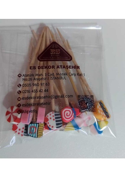 Renkli Fimo Şekilli Kokteyl Kürdanları 15’li Set Eğlenceli Sunum ve Parti fiyatları