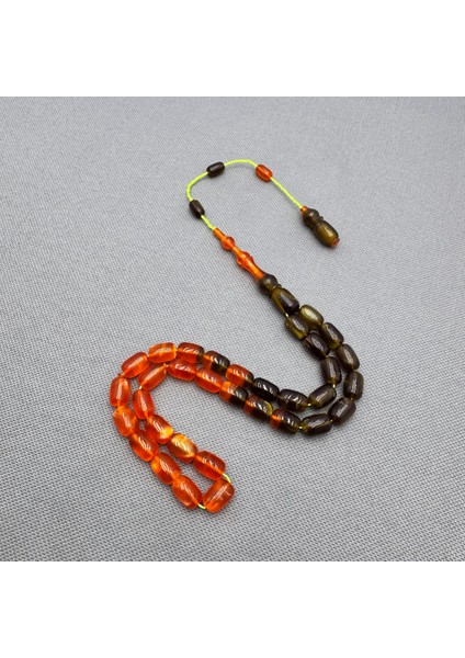 Usta Işçilikli Çift Renk Simli Sıkma Kehribar Tespih fiyatları