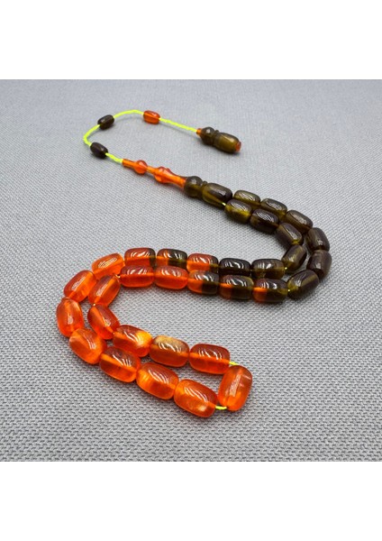 Usta Işçilikli Çift Renk Simli Sıkma Kehribar Tespih modelleri