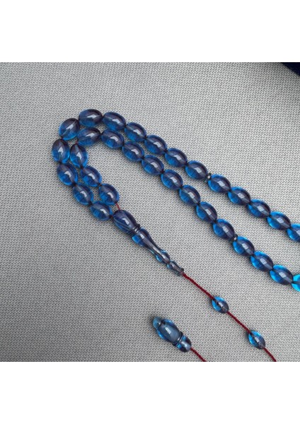 Usta Işçilikli Sistem Dizayn Petrol Mavi Buğulu Hamur Sıkma Kehribar Tespih modelleri