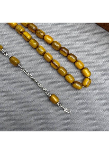 Alpaka Püsküllü Renk Alan Simli Dik Damar Haleri Sıkma Kehribar Tespih modelleri