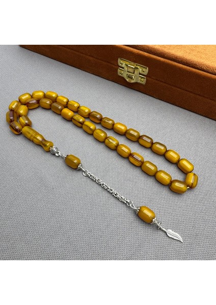 Alpaka Püsküllü Renk Alan Simli Dik Damar Haleri Sıkma Kehribar Tespih indirimleri