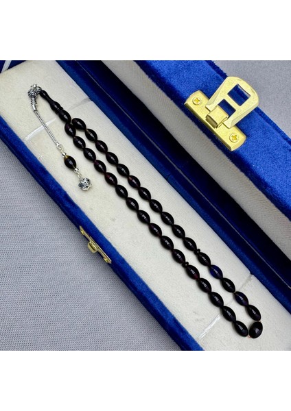 Babalar Günü Özel 925 Ayar Gümüş Püsküllü Mor Hareli Sıkma Kehribar Tespiha modelleri