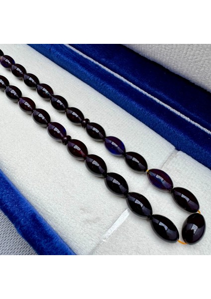 Babalar Günü Özel 925 Ayar Gümüş Püsküllü Mor Hareli Sıkma Kehribar Tespiha fırsatları