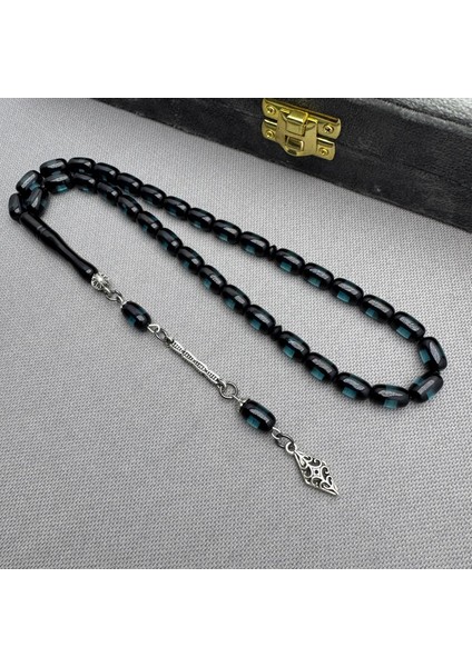 Alpaka Püsküllü Petrol Yeşil Şeffaf Renk Sürmeli Model Sıkma Kehribar Tespih fırsatları