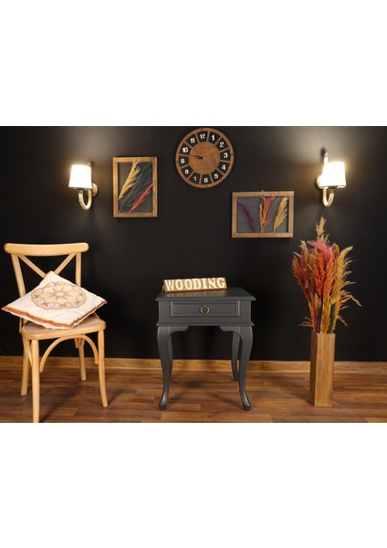 Çekmeceli Masif Antrasit Komodin - Yan Sehpa fiyatları