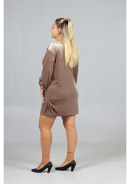 Maksimum Şıklık Kolyeli Büyük Beden Kadife Tunik fırsatları