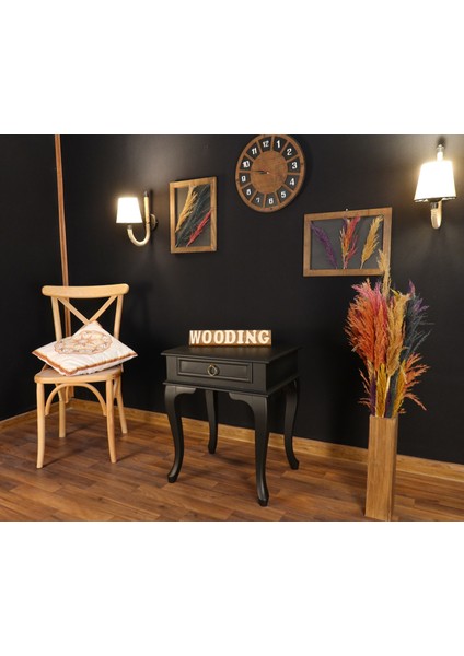 Çekmeceli Masif Siyah Komodin - Yan Sehpa fiyatları