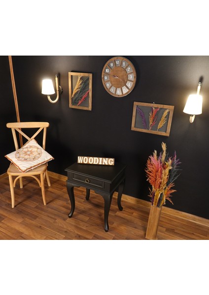 Çekmeceli Masif Siyah Komodin - Yan Sehpa modelleri