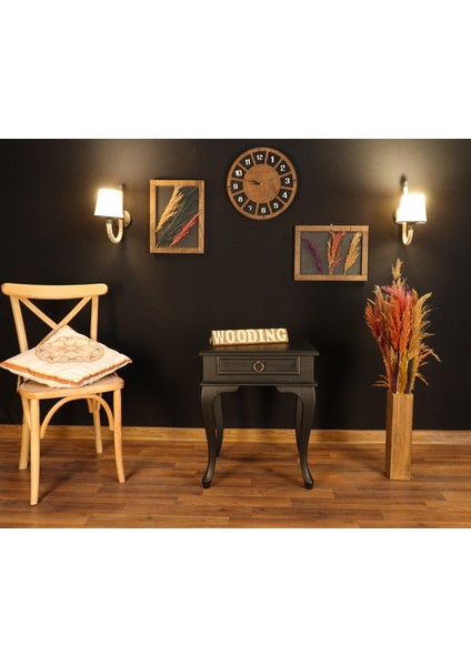 Çekmeceli Masif Siyah Komodin - Yan Sehpa fırsatları