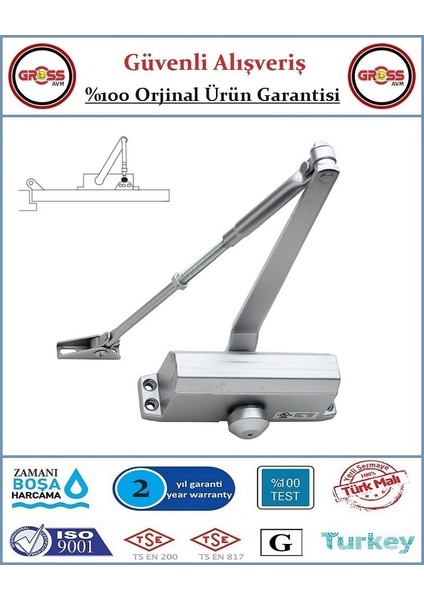 Kapı Hidroliği - 4 Numara - 60-85 kg - Orjinal Ürün