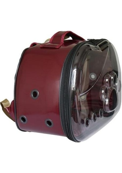 Şeffaf Evcil Hayvan Taşıma Çantası, 42X26X35 Cm, Bordo Renk, Sırt Çantası Tarzında fiyatları