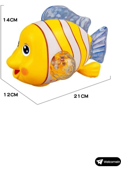 LED Işıklı Müzikli Balık Nemo | Hareketli Kuyruk & Renkli Işık Efektli | 3+ Yaş