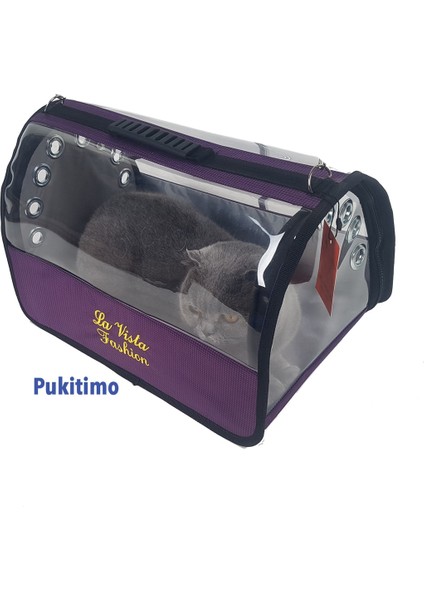 Mor Şeffaf Kedi ve Köpek Taşıma Çantası, Dayanıklı ve Şık Tasarım modelleri