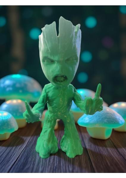 3D Baskı Yeşil Groot Figürü – 17 cm – Pla